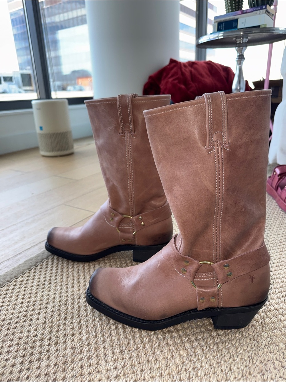 Frye Leather Harness Mid-Calf Boots